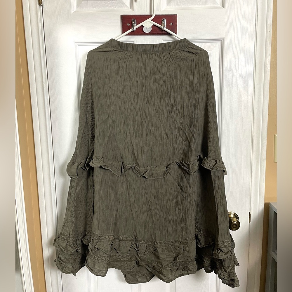 Army Green Ruffle Skirt